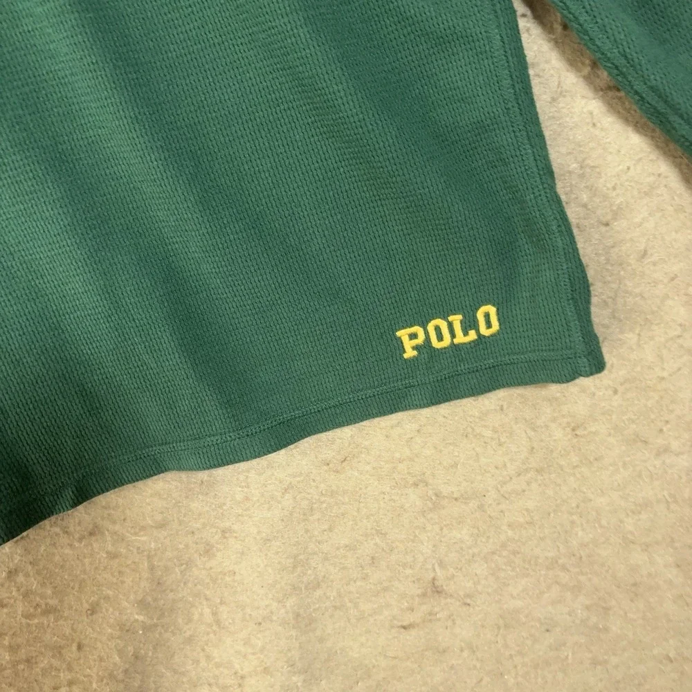 Polo Ralph Lauren Sleepwear Shirt Mens 2XL‎ Green Waffle Knit Embroidered Logo
